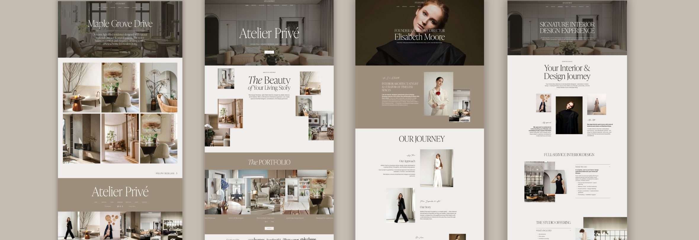 squarespace website template arelie prive banner
